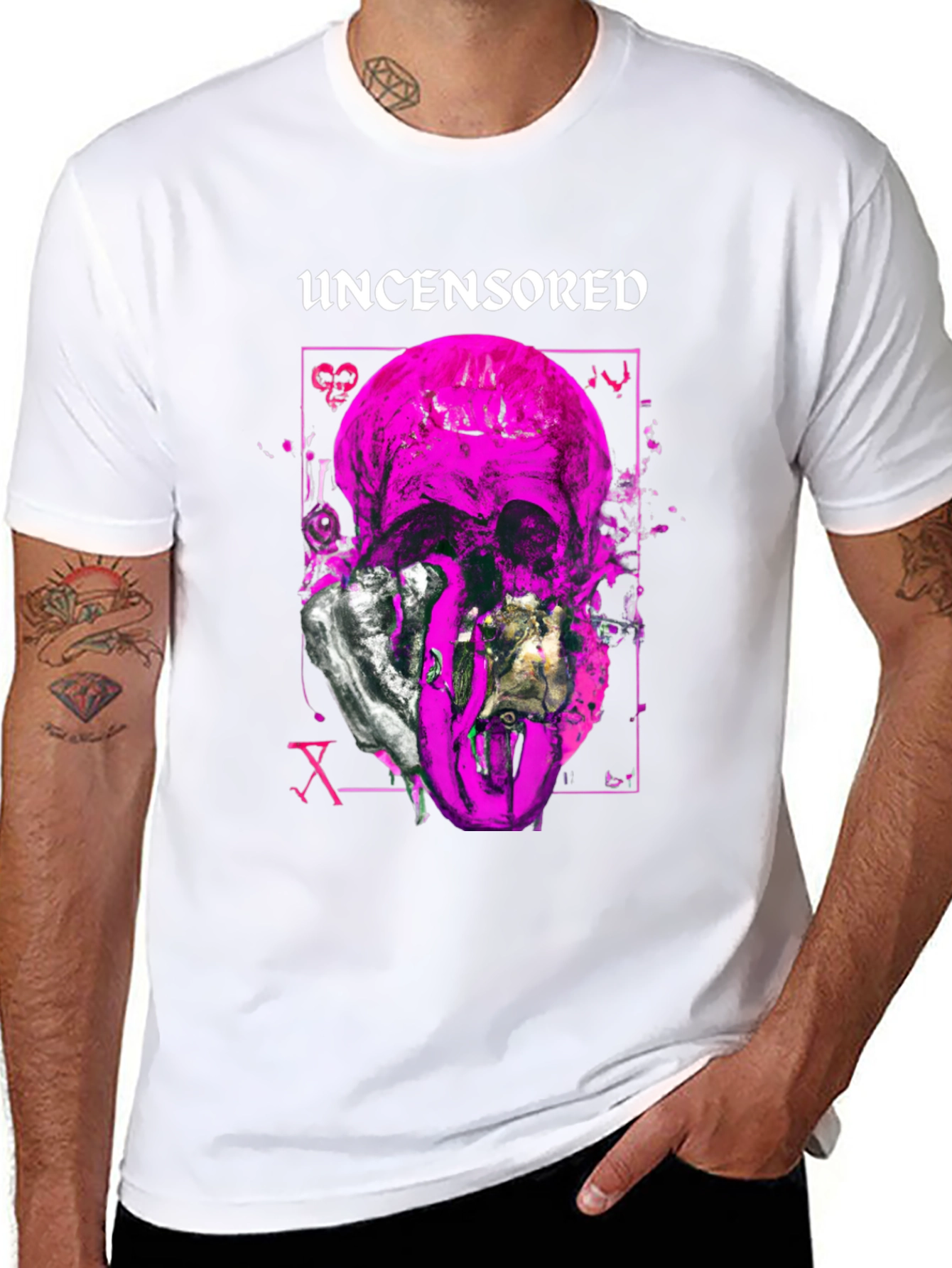 Uncensored Skull Graphic Tee - Edgy Style