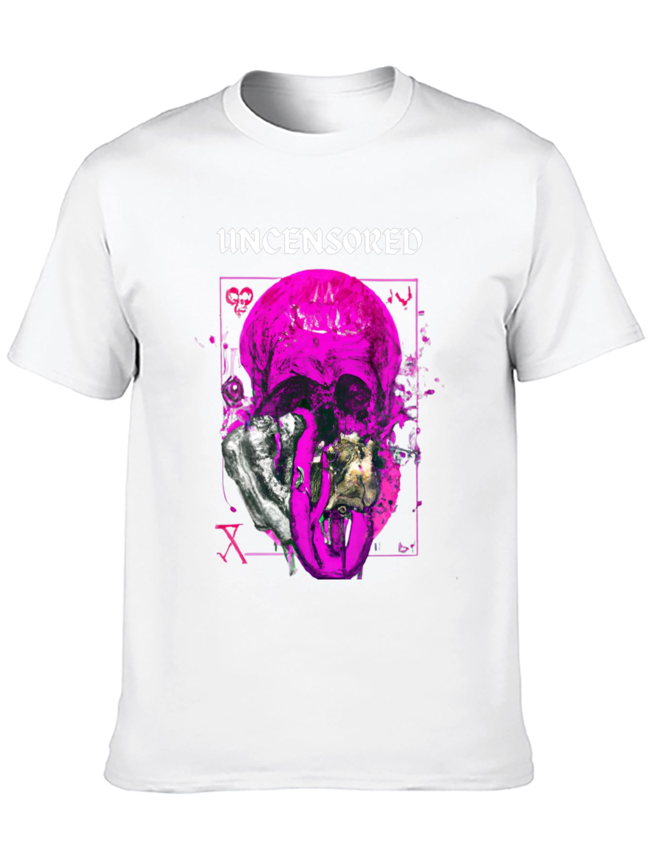 Uncensored Skull Graphic Tee - Edgy Style