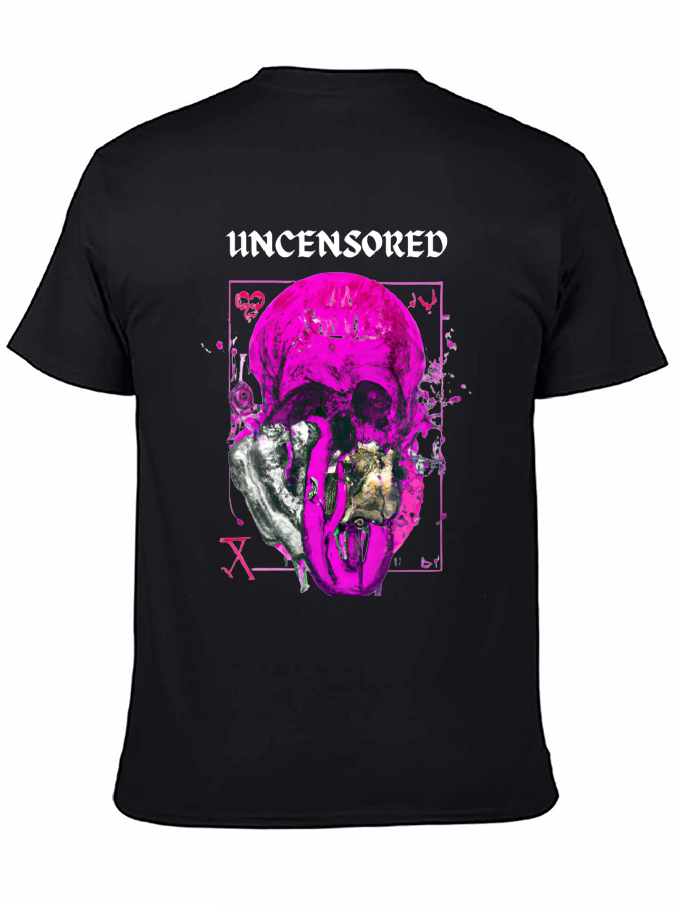 Uncensored Skull Graphic Tee - Edgy Style
