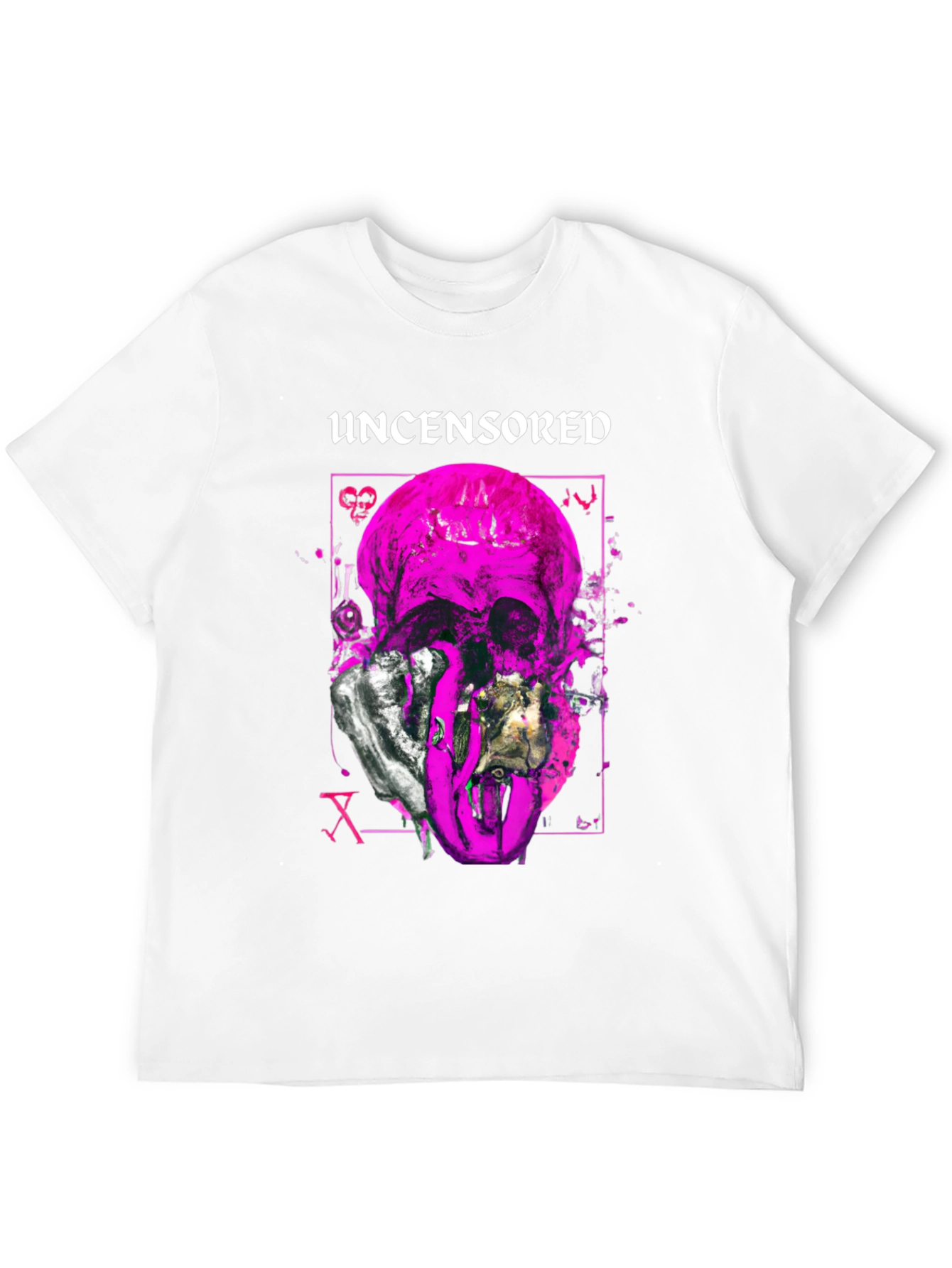 Uncensored Skull Graphic Tee - Edgy Style