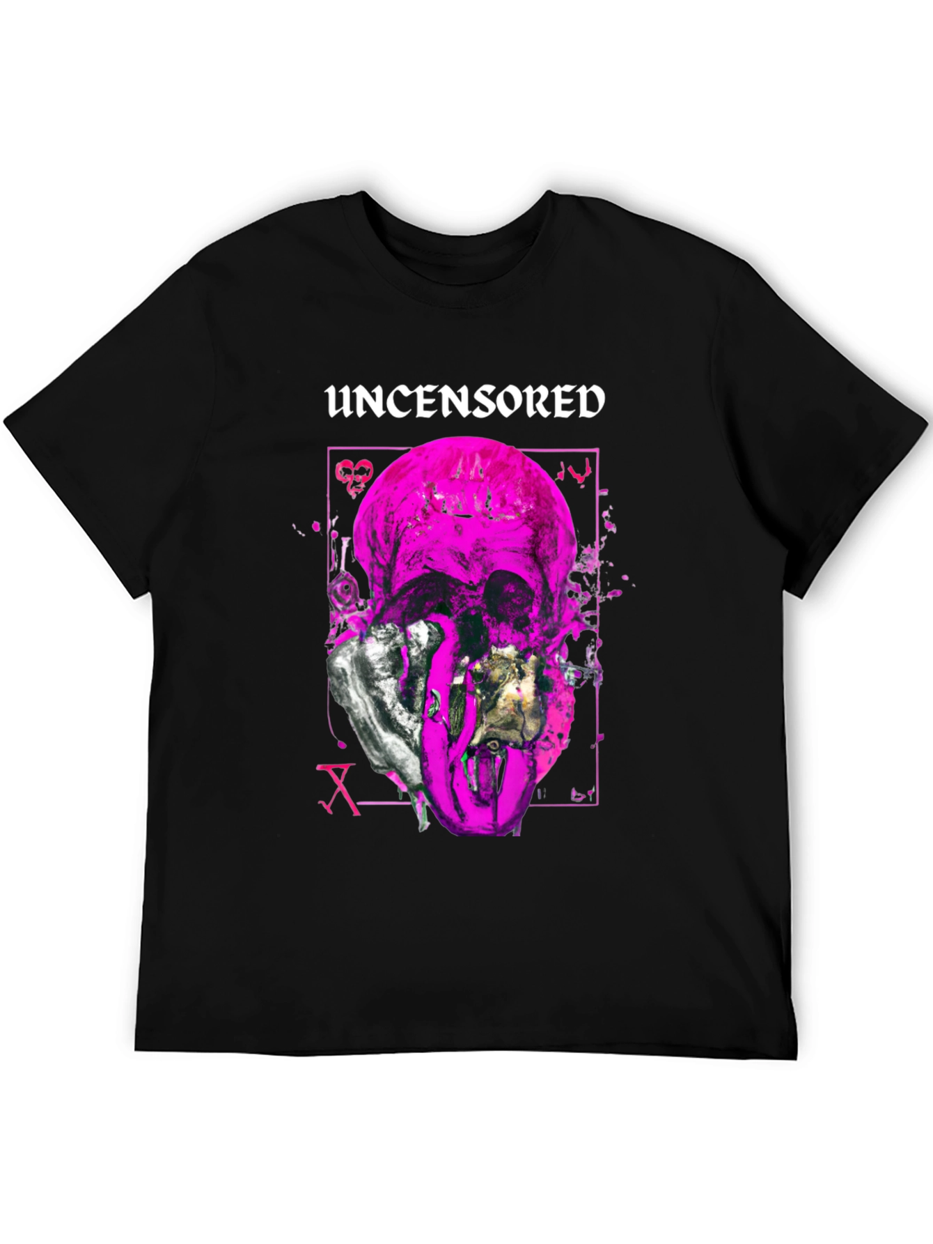 Uncensored Skull Graphic Tee - Edgy Style