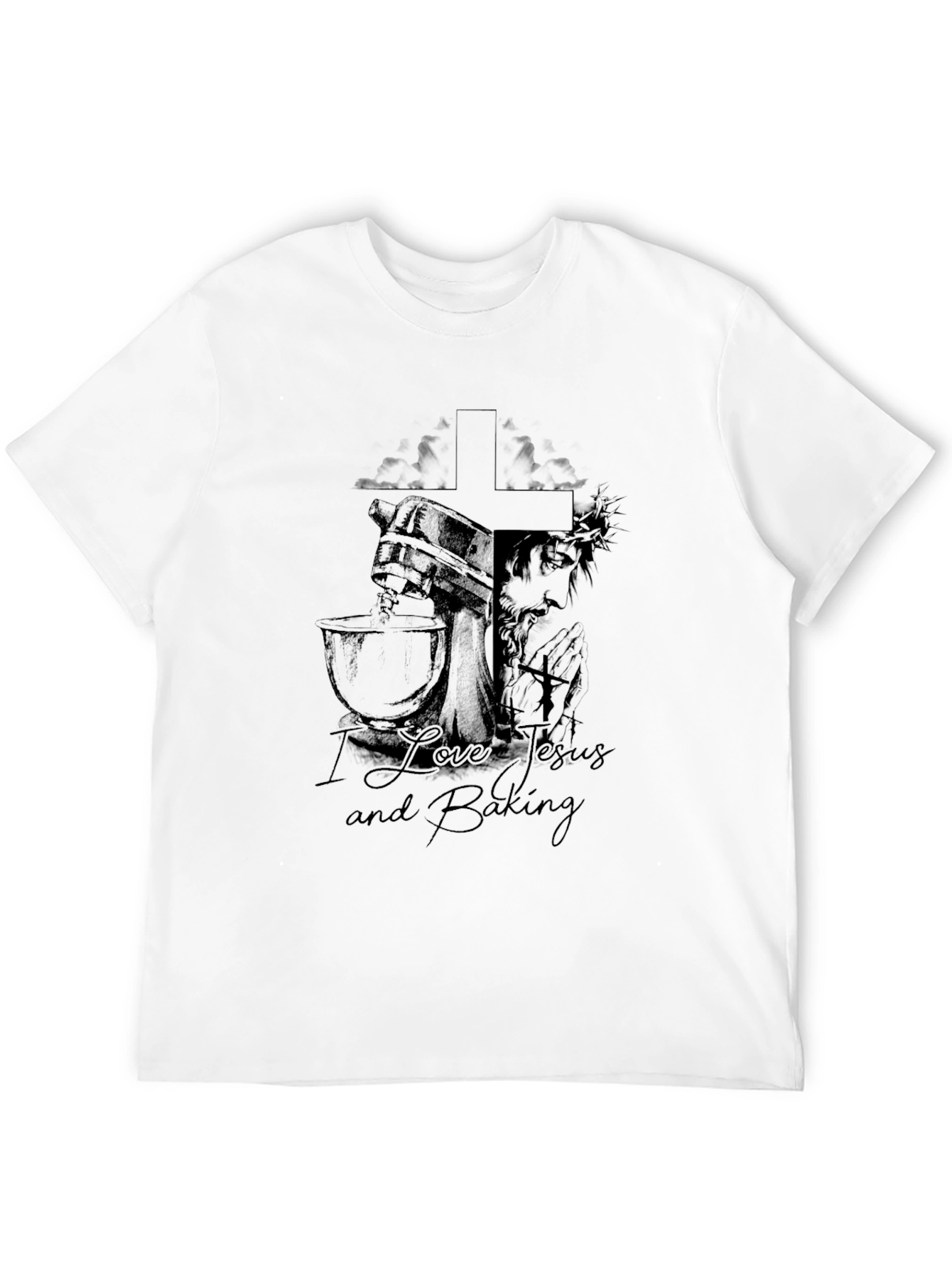 I Love Jesus and Baking Black T-Shirt