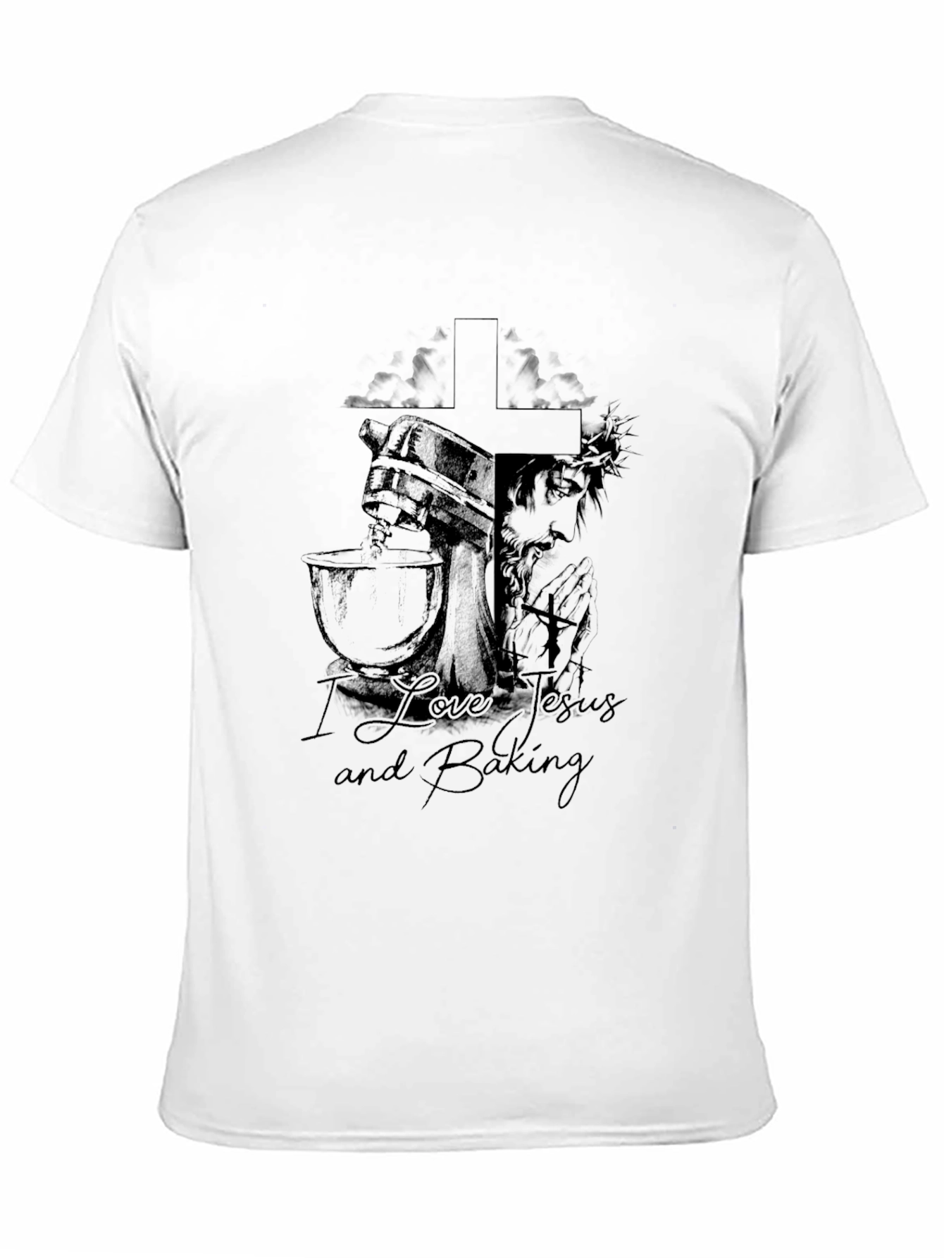 I Love Jesus and Baking Black T-Shirt
