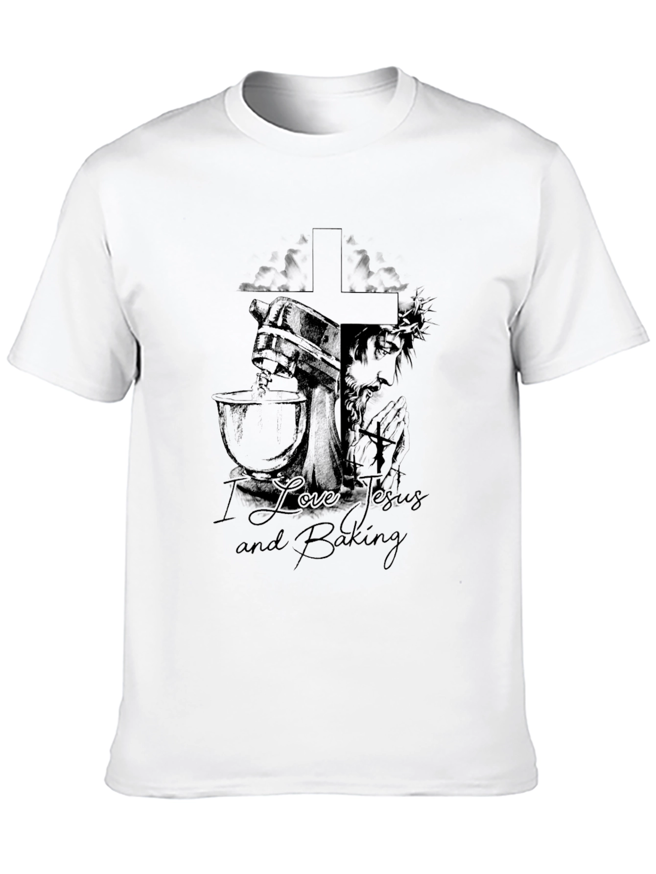 I Love Jesus and Baking Black T-Shirt