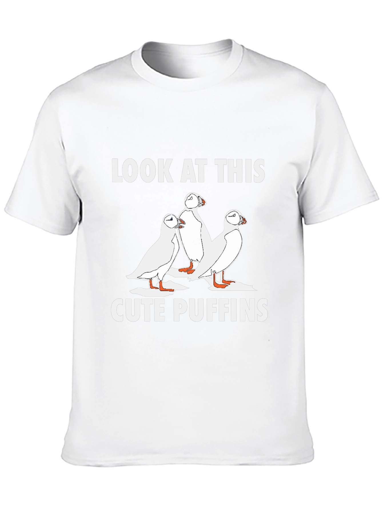 Cute Puffins Graphic T-Shirt - Black
