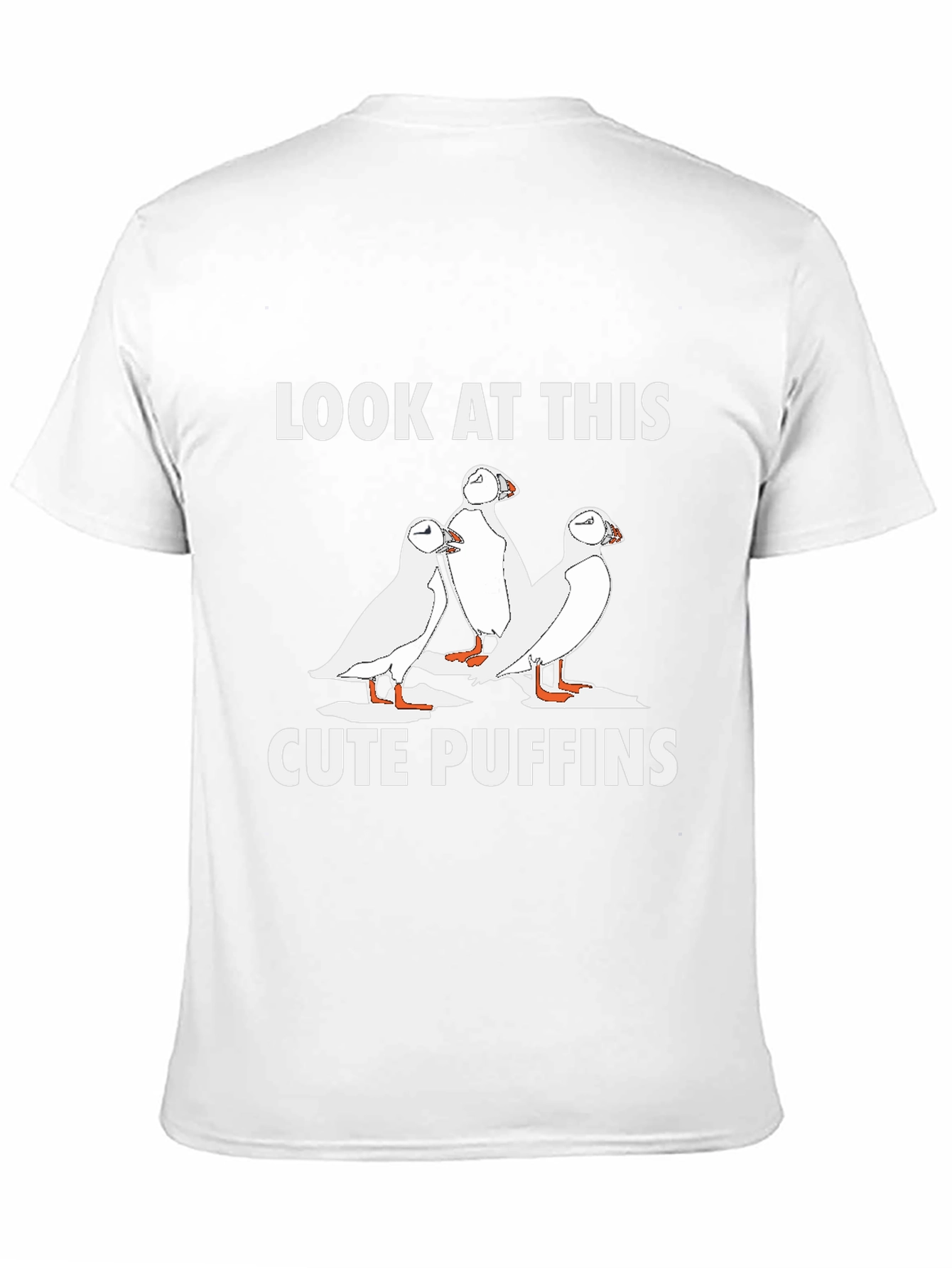 Cute Puffins Graphic T-Shirt - Black