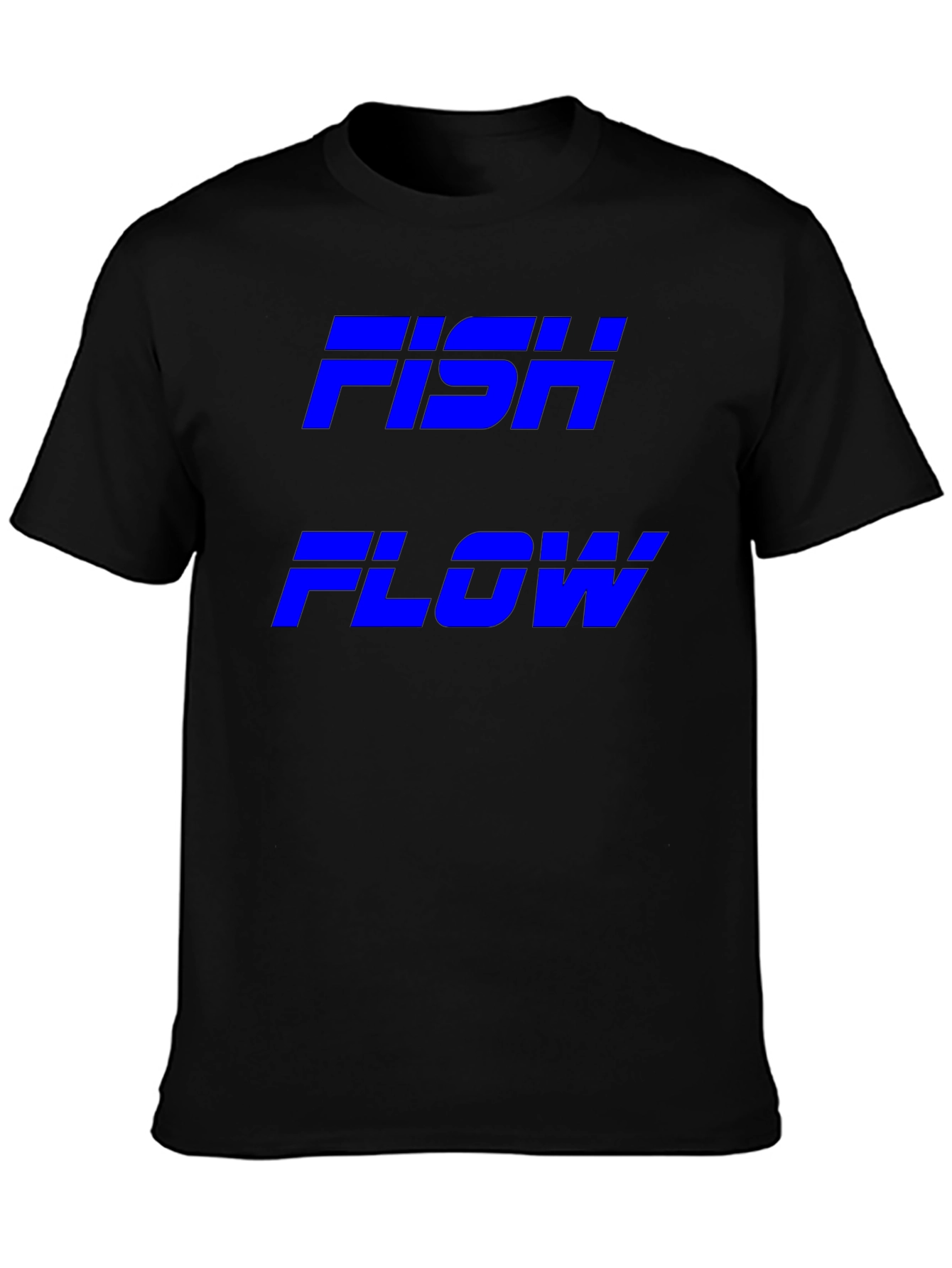 FISH FLOW Black Graphic T-Shirt