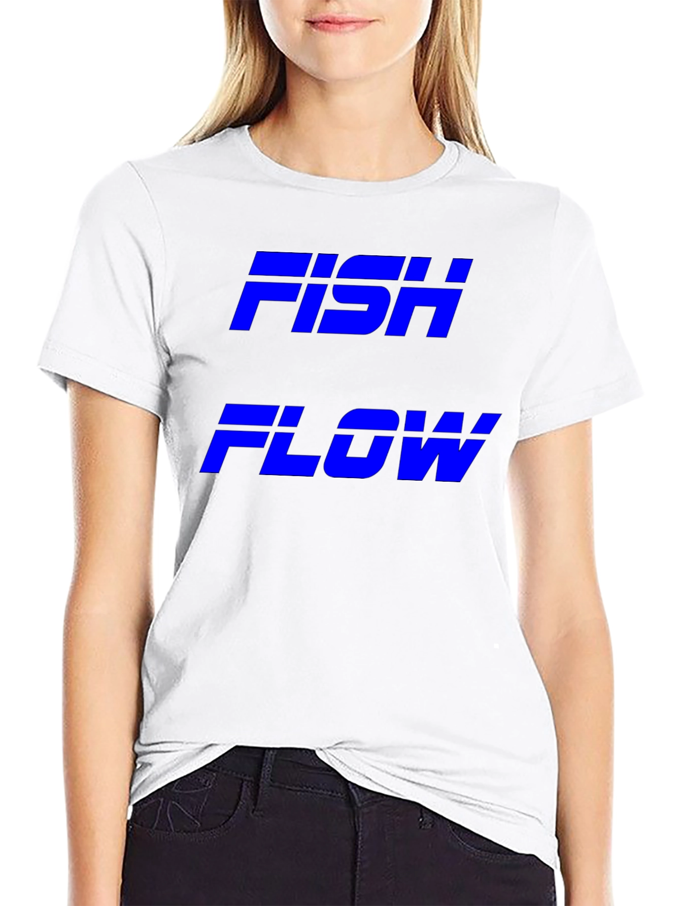 FISH FLOW Black Graphic T-Shirt