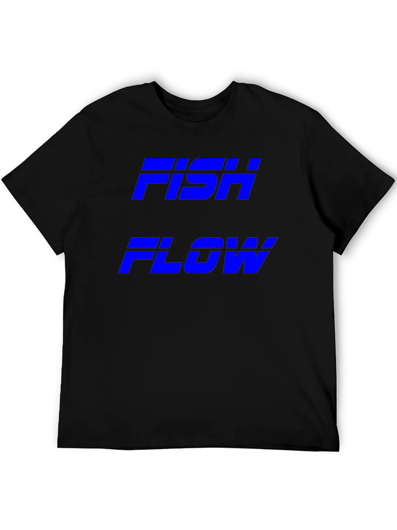 FISH FLOW Black Graphic T-Shirt