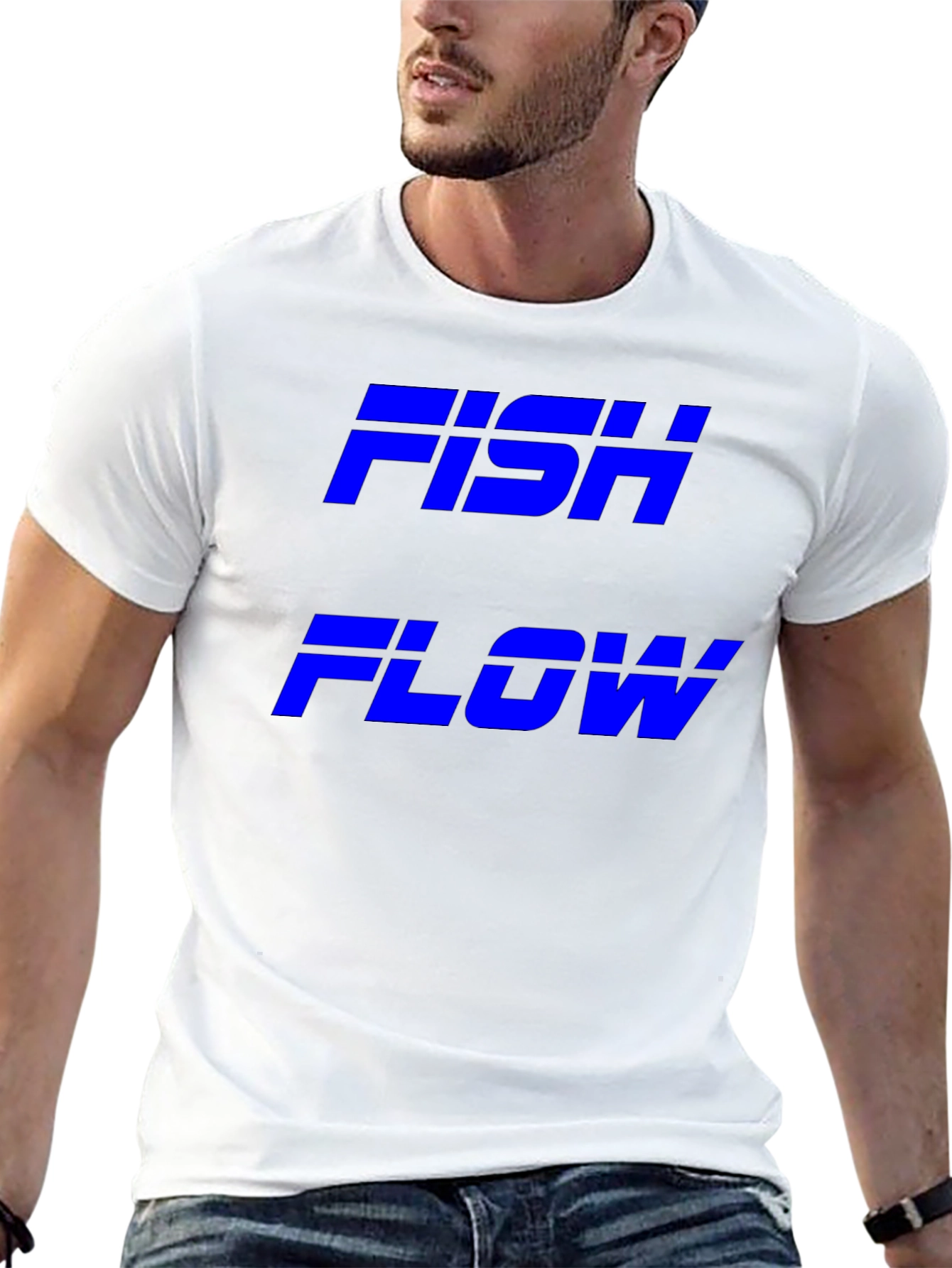 FISH FLOW Black Graphic T-Shirt