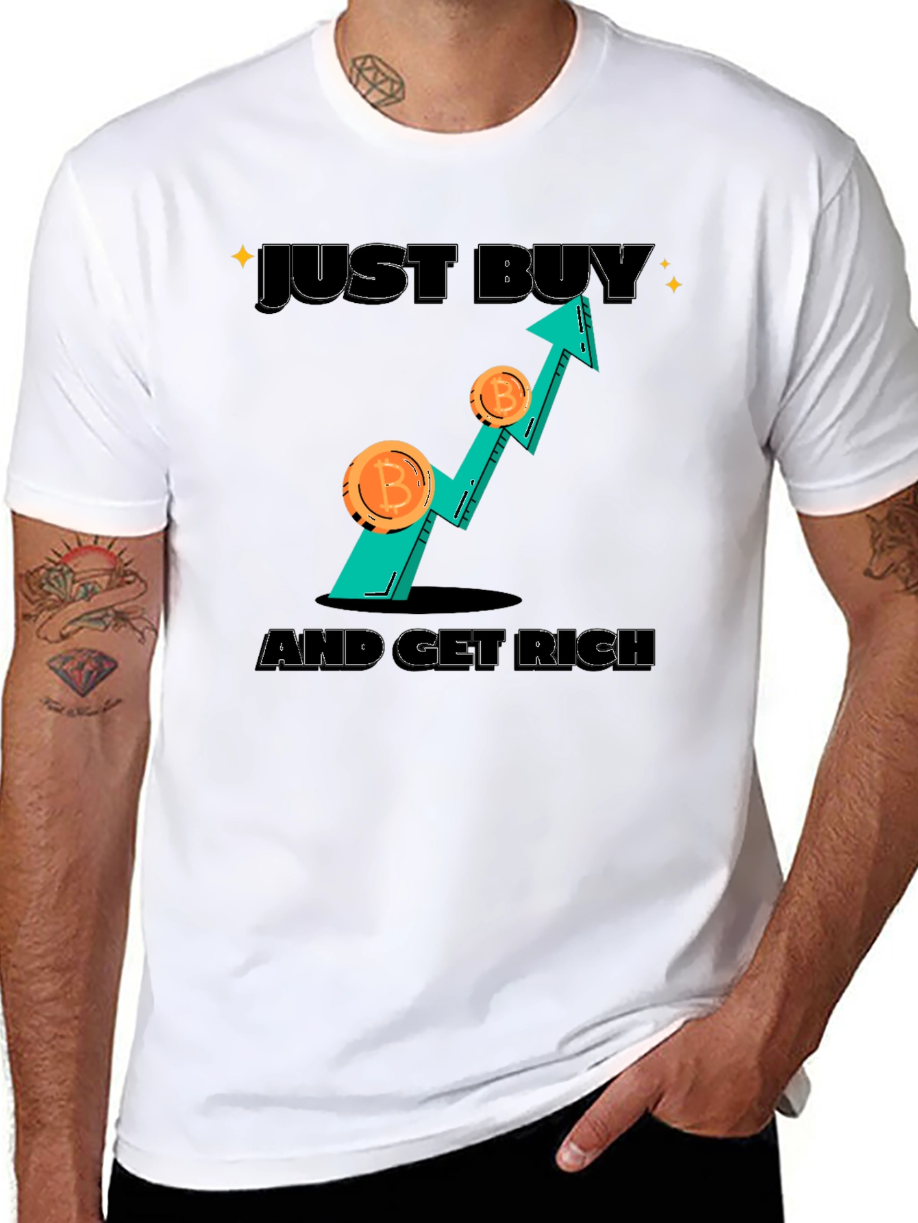 Bitcoin Crypto T-Shirt - Just Buy And Get Rich!