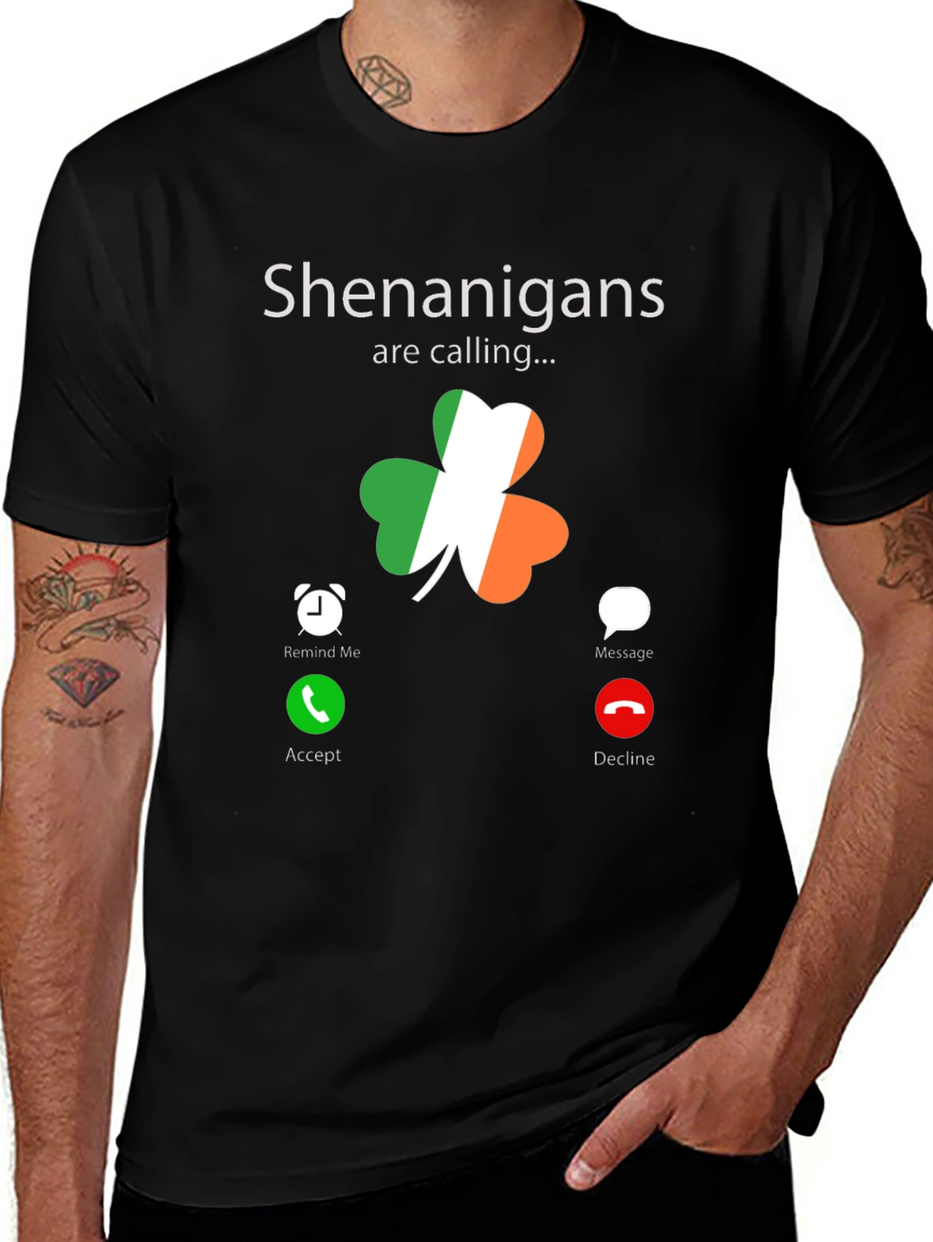 St. Patricks Day Shenanigans Calling Black T-Shirt