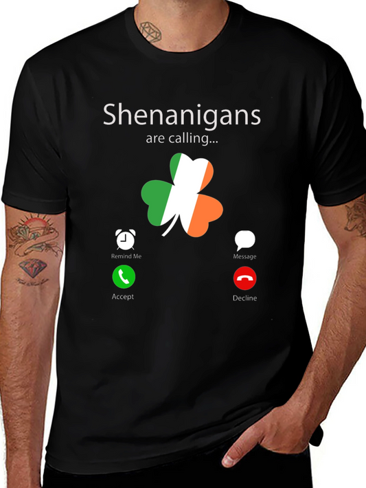 St. Patricks Day Shenanigans Calling Black T-Shirt