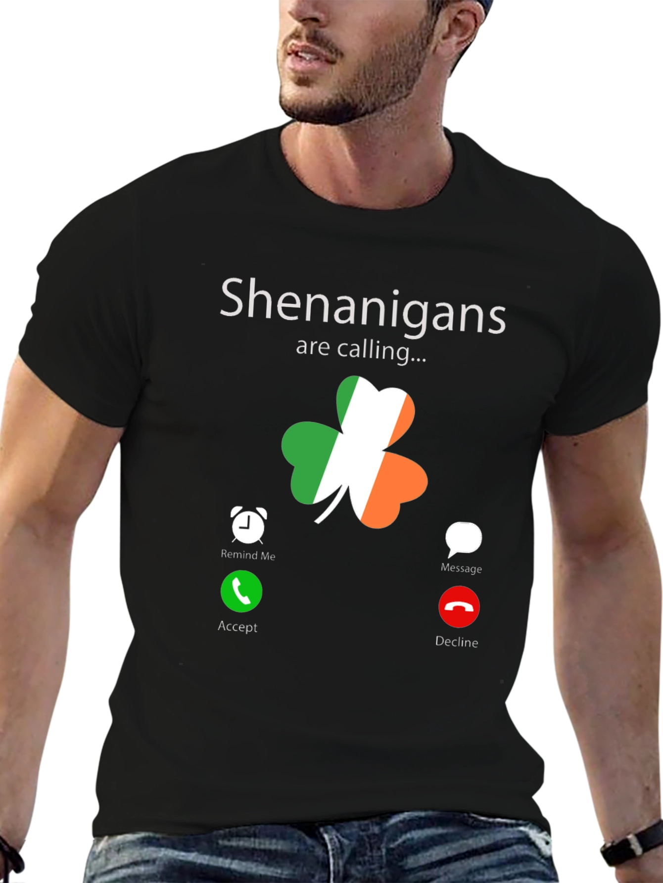 St. Patricks Day Shenanigans Calling Black T-Shirt