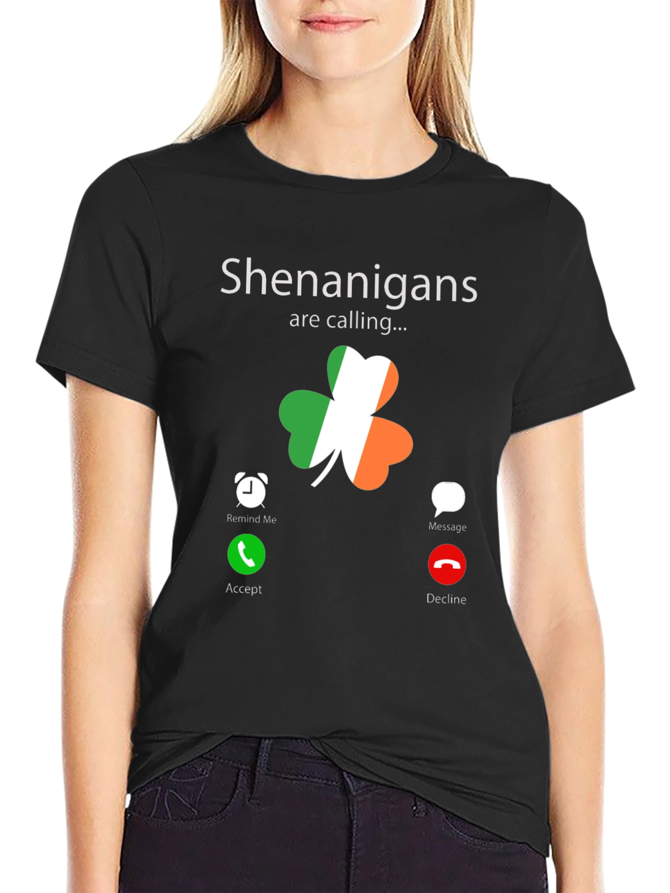 St. Patricks Day Shenanigans Calling Black T-Shirt