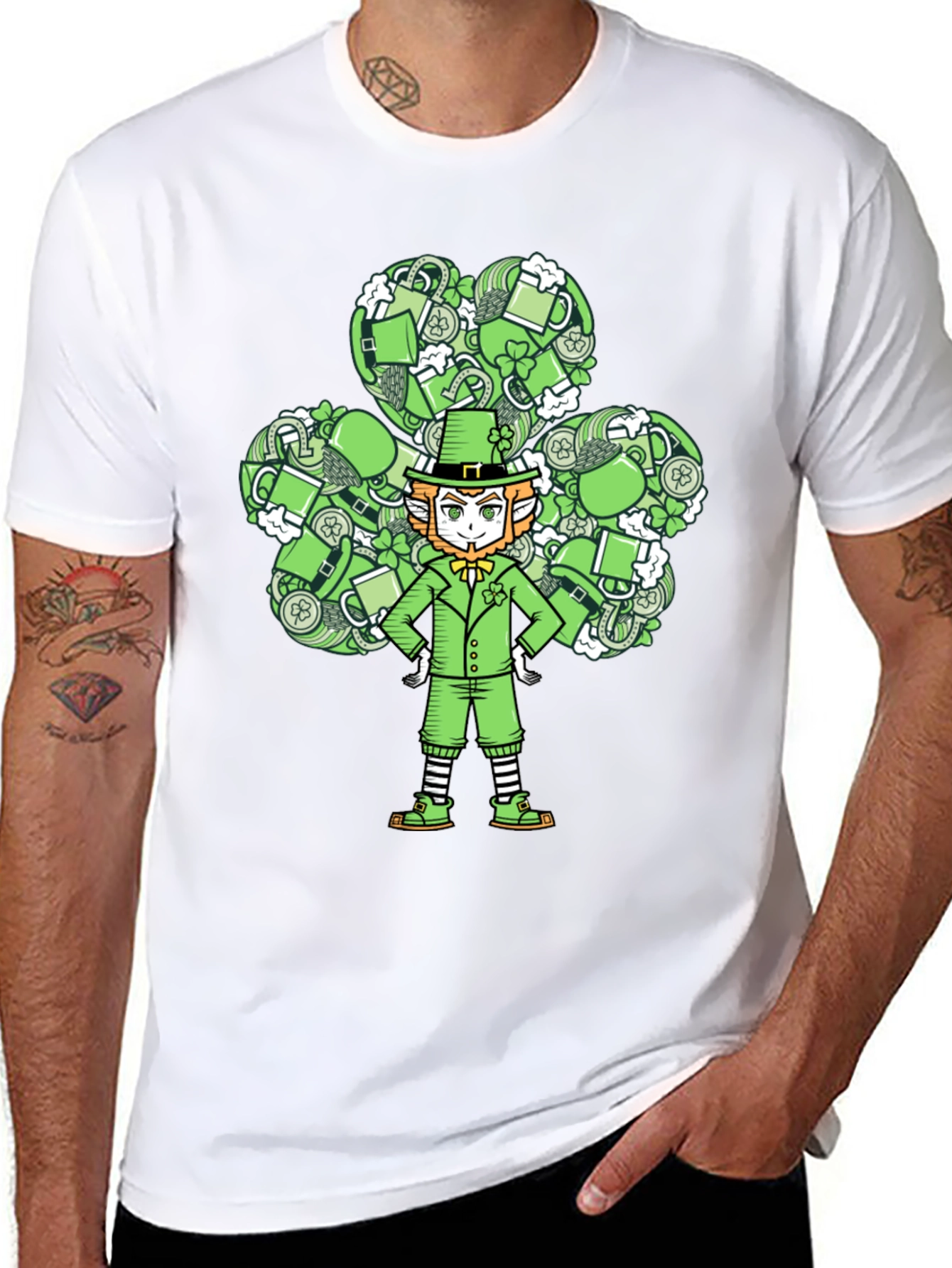Leprechaun Clover T-Shirt: St. Patricks Day Luck!