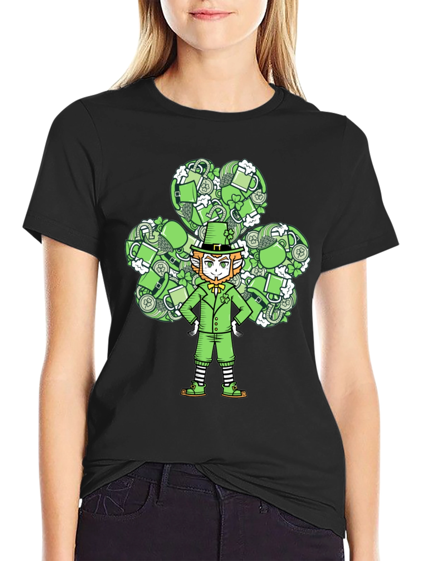 Leprechaun Clover T-Shirt: St. Patricks Day Luck!