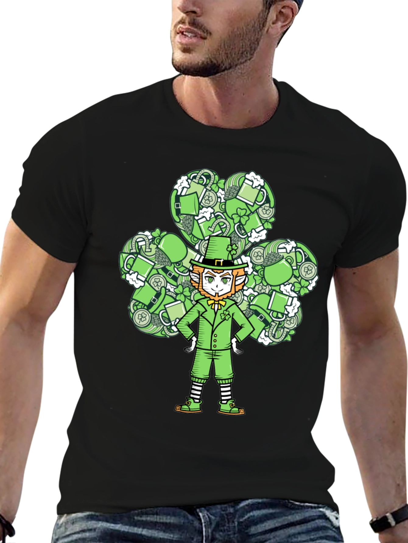 Leprechaun Clover T-Shirt: St. Patricks Day Luck!