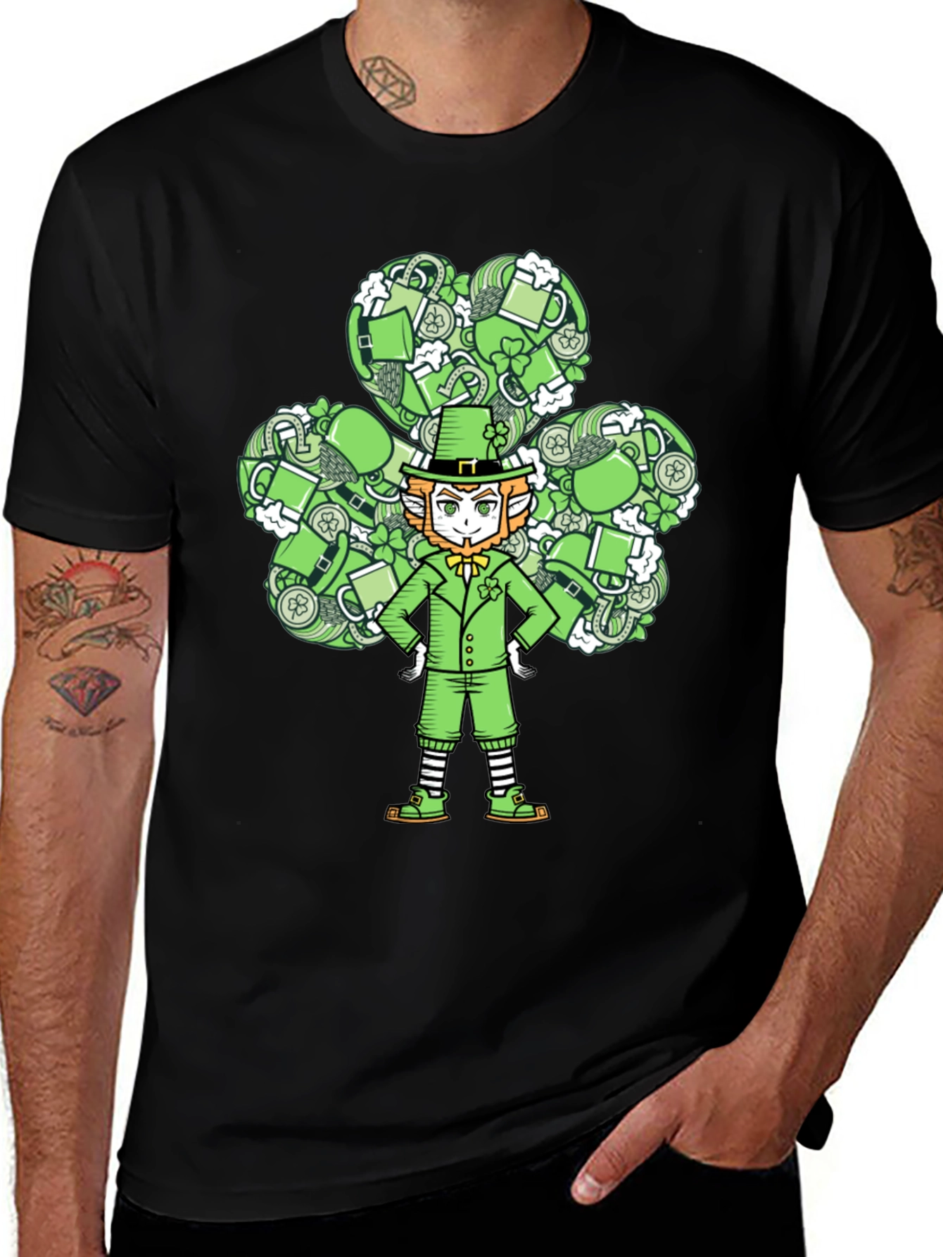 Leprechaun Clover T-Shirt: St. Patricks Day Luck!