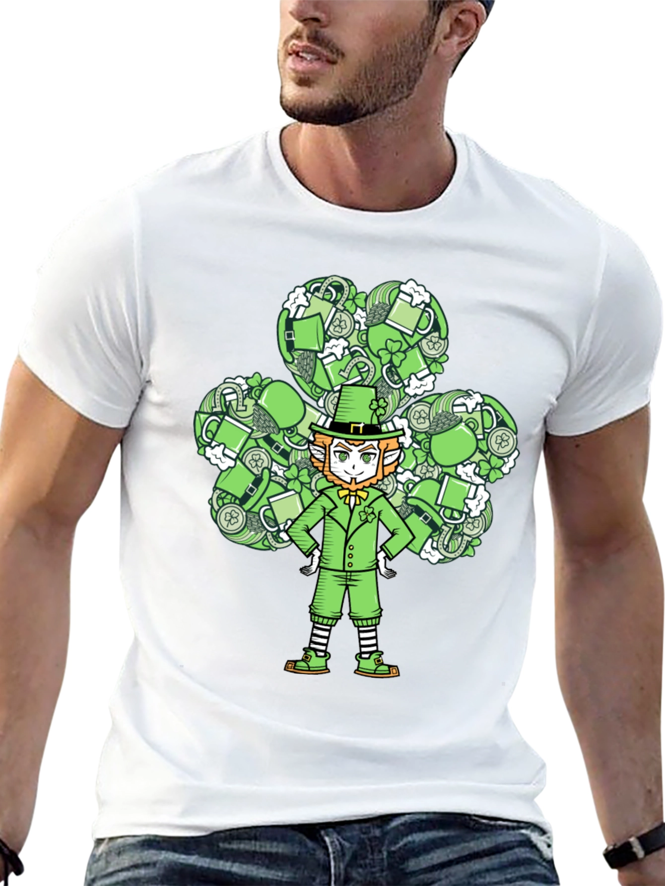 Leprechaun Clover T-Shirt: St. Patricks Day Luck!