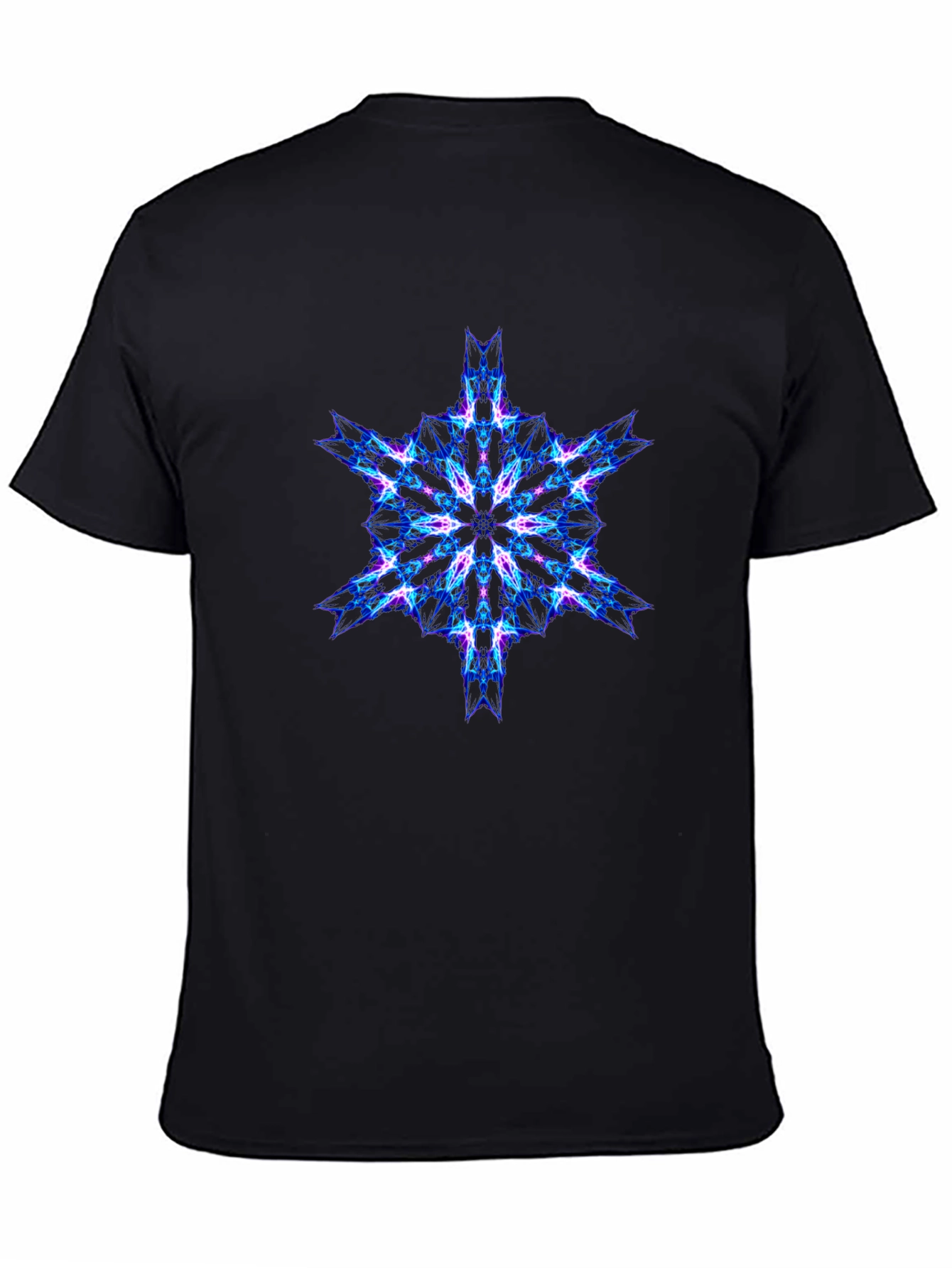 Geometric Fractal Tee - Cyberpunk Style