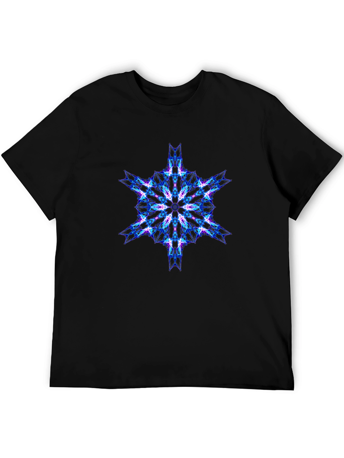 Geometric Fractal Tee - Cyberpunk Style