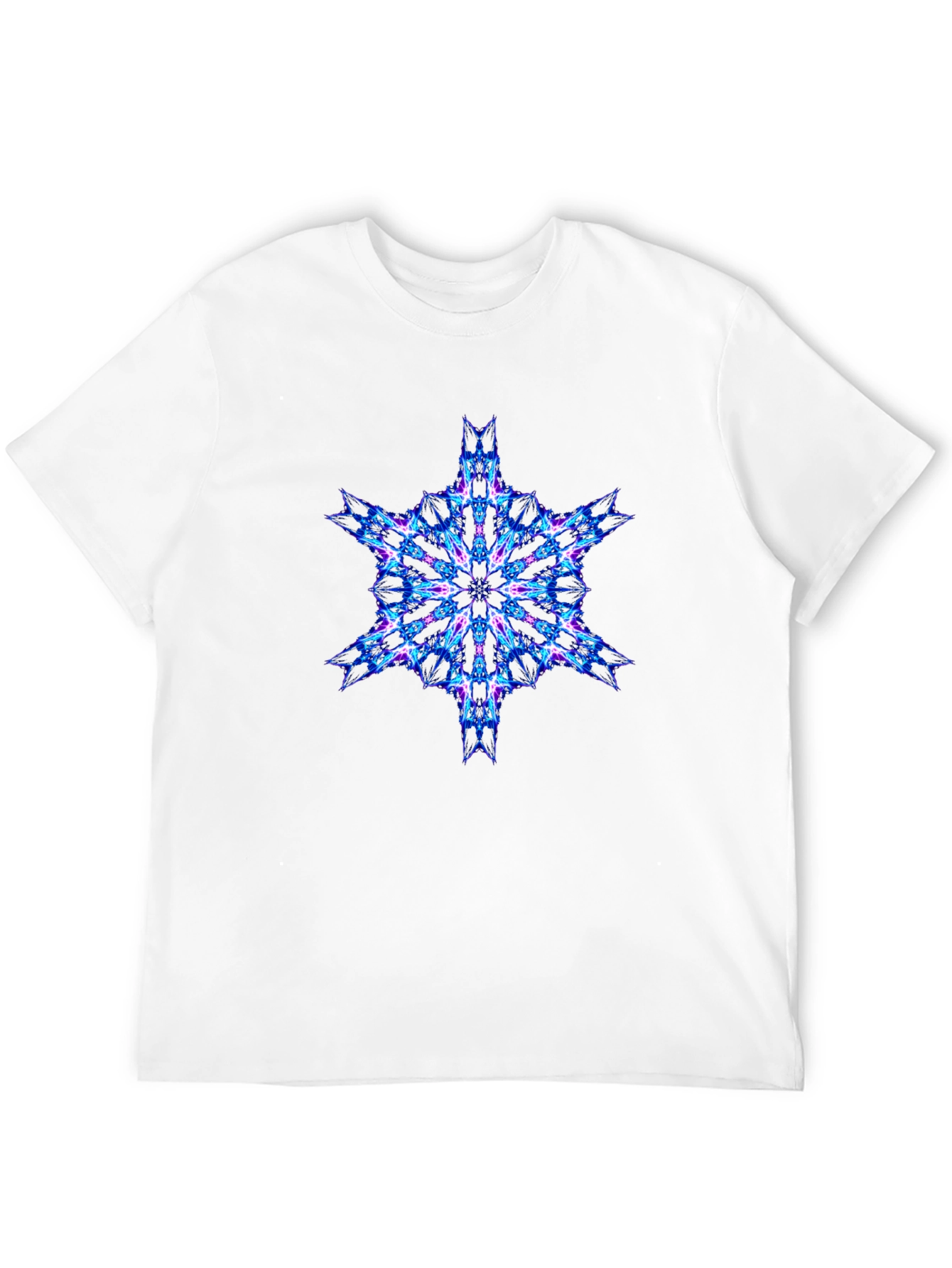 Geometric Fractal Tee - Cyberpunk Style