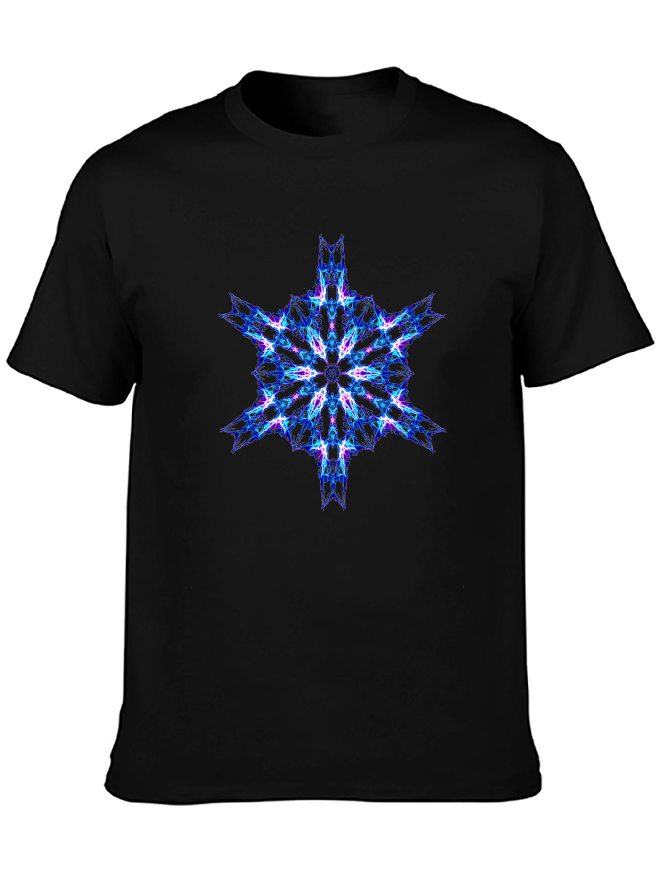 Geometric Fractal Tee - Cyberpunk Style