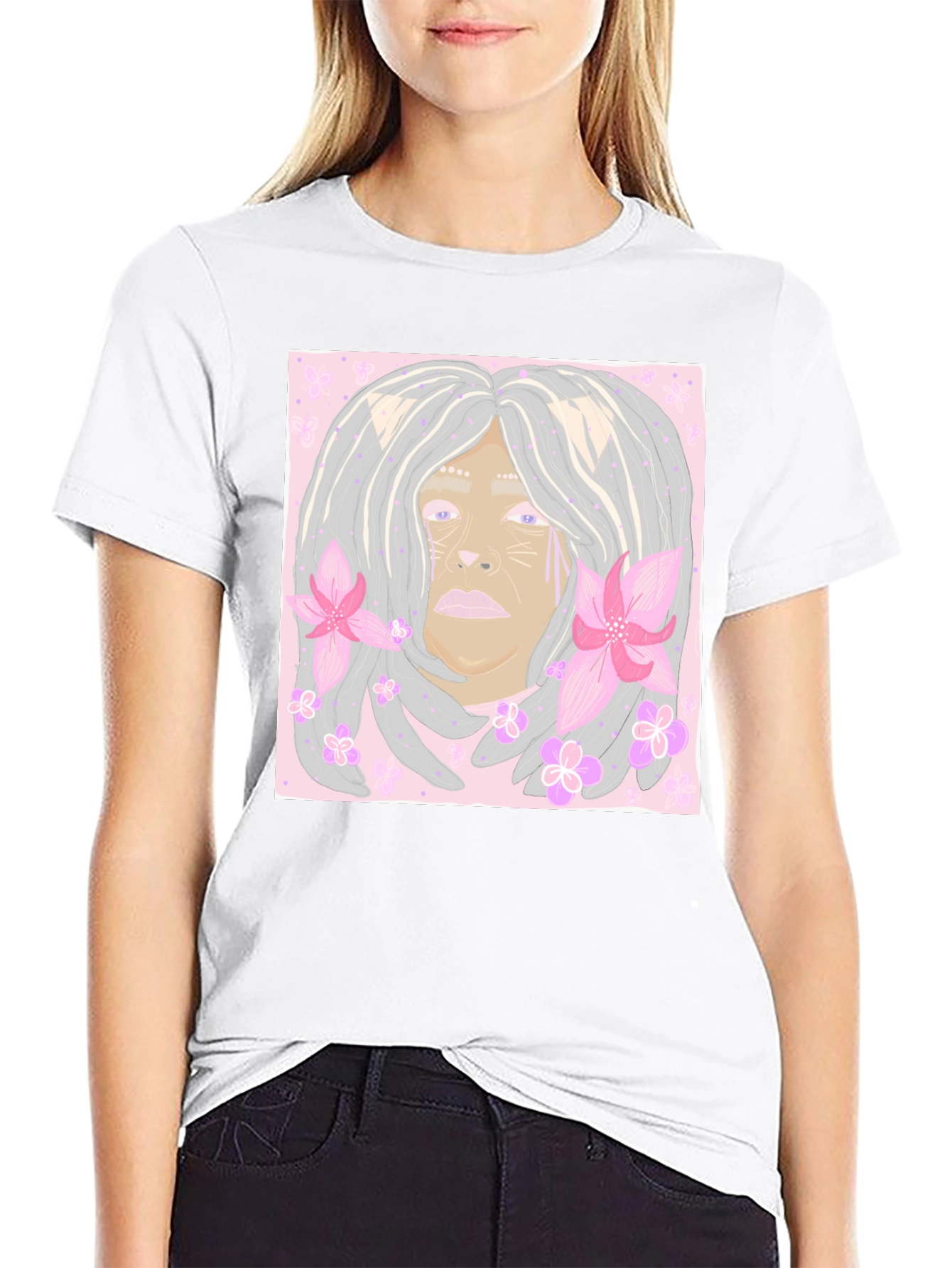 Unique Cat Flower T-Shirt