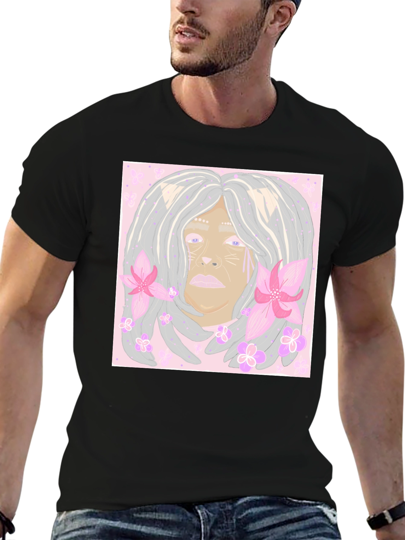 Unique Cat Flower T-Shirt