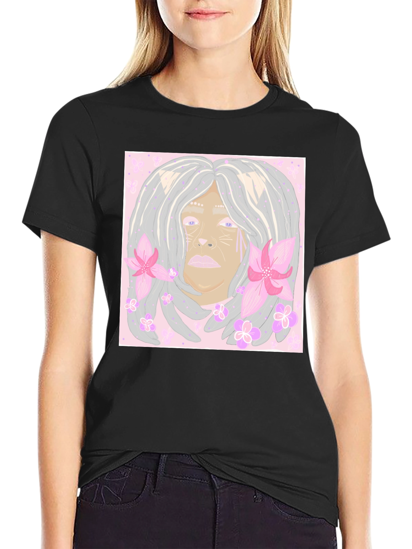 Unique Cat Flower T-Shirt