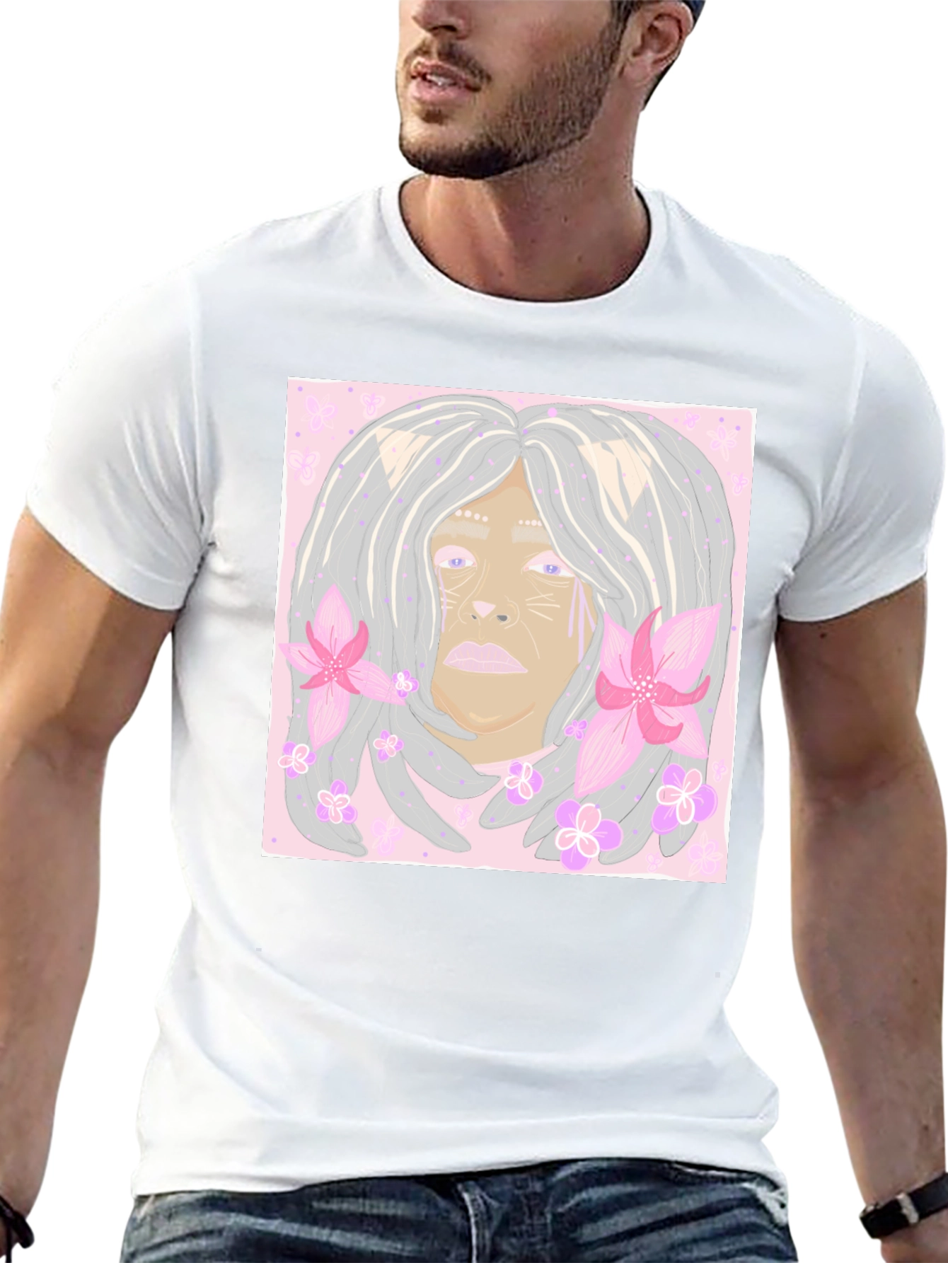 Unique Cat Flower T-Shirt