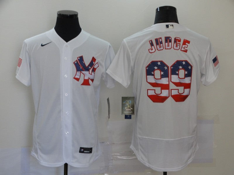 Men's New York Yankees Aaron Judge #99 White Authentic Game Jerseys