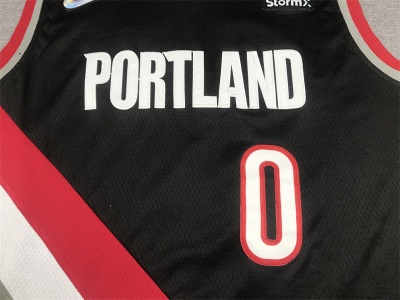 Men's Portland Trail Blazers Damian Lillard #0 Black Swingman Jerseys