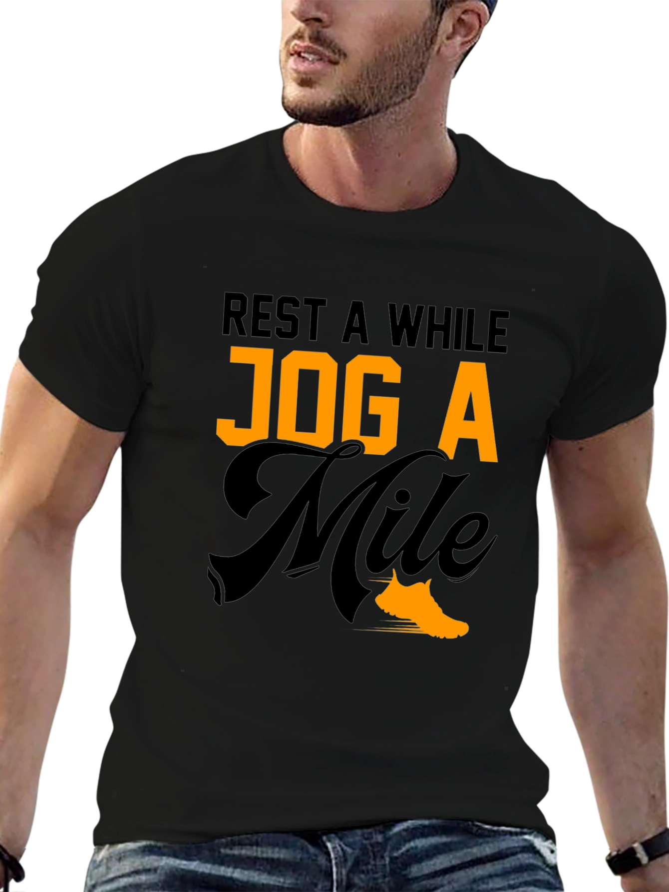 Rest A While Jog A Mile Graphic Tee