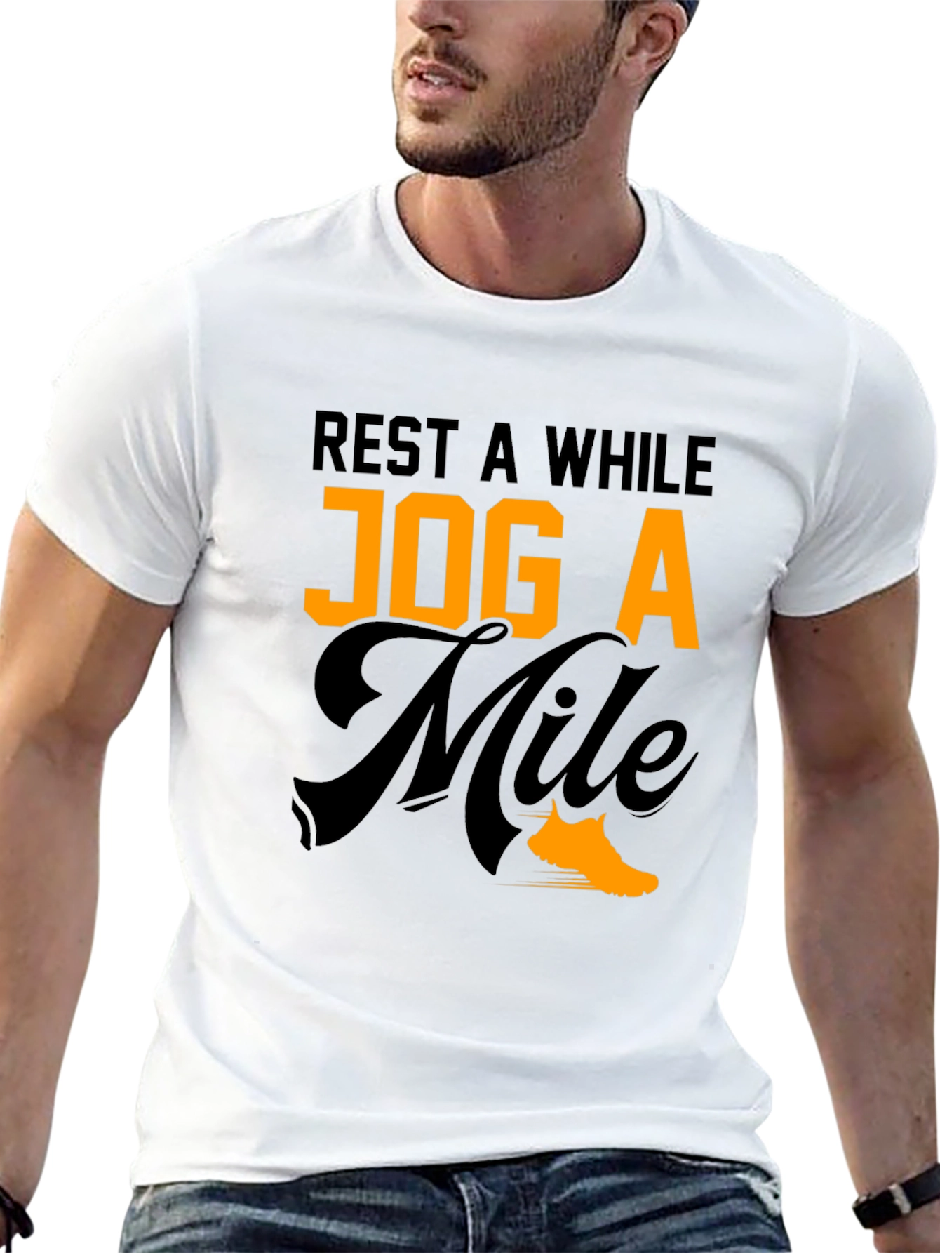 Rest A While Jog A Mile Graphic Tee