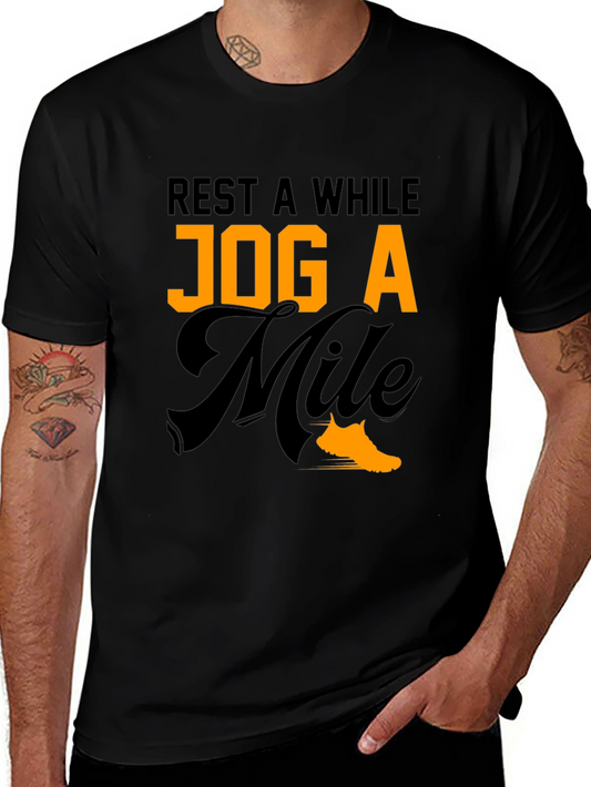 Rest A While Jog A Mile Graphic Tee