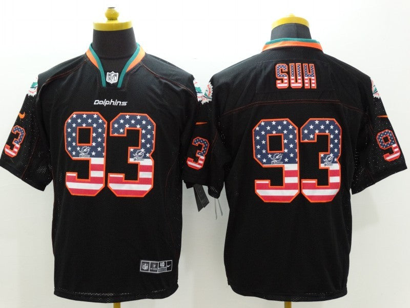 Men's Miami Dolphins Ndamukong Suh #93 Black Game Jerseys