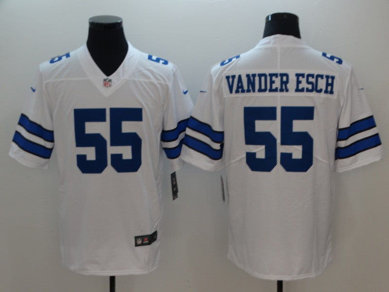 Men's Dallas Cowboys Leighton Vander Esch #55 White Custom1 Game Jerseys
