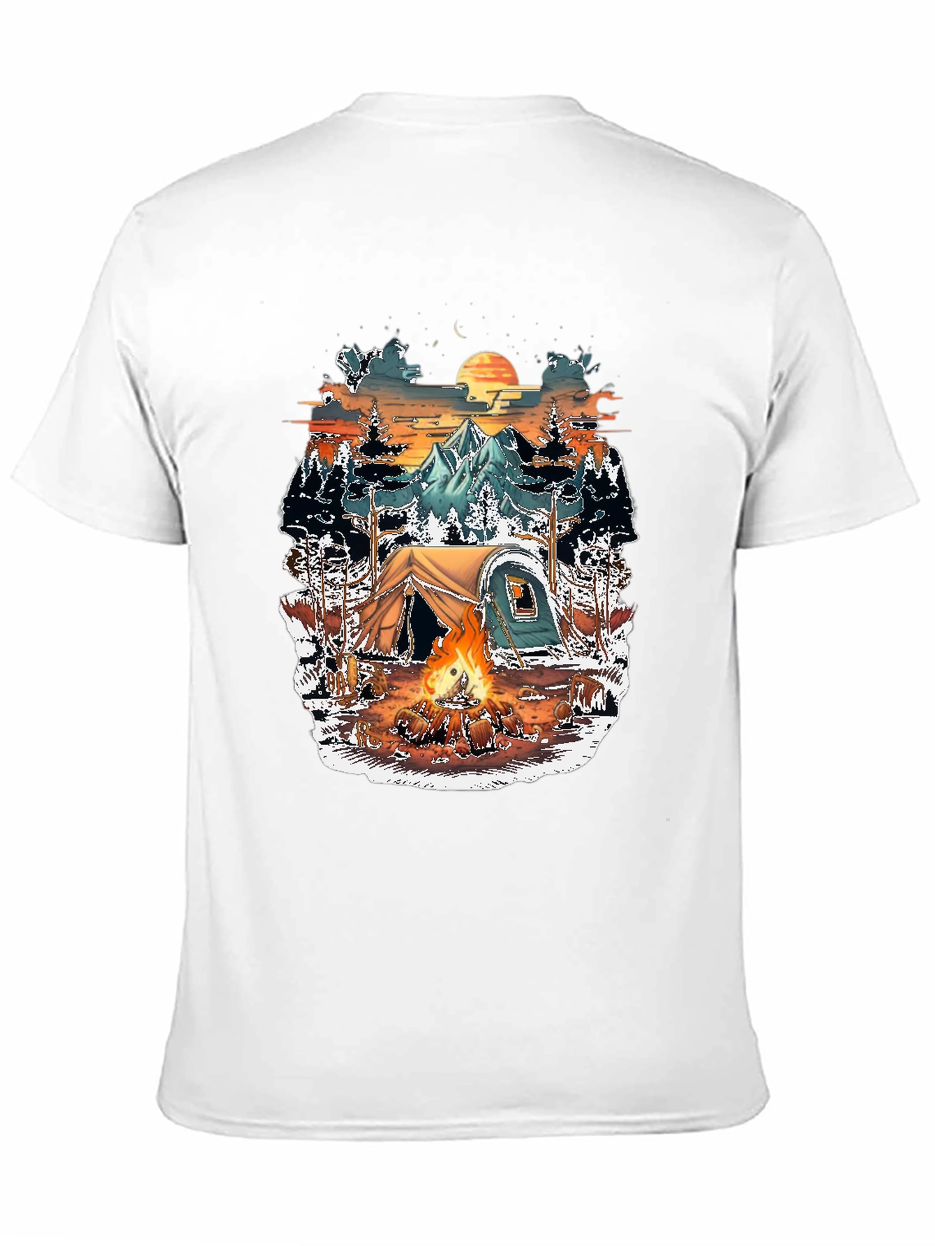 Camping Adventure Graphic Tee - Black