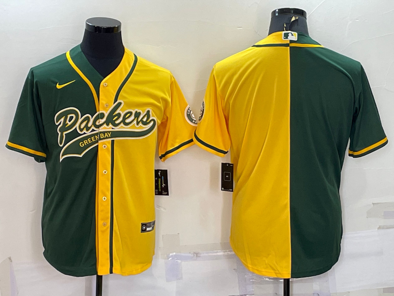 Men's Green Bay Packers Green/Yellow Blank Jerseys