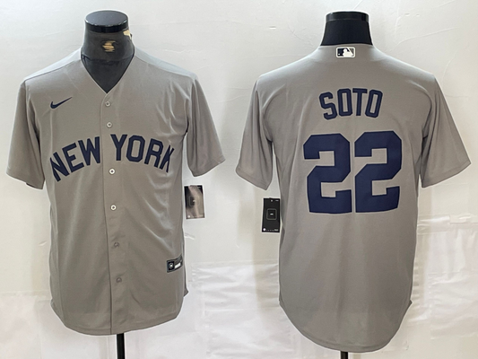 Men's New York Yankees Juan Soto #22 Gray Limited Game Jerseys