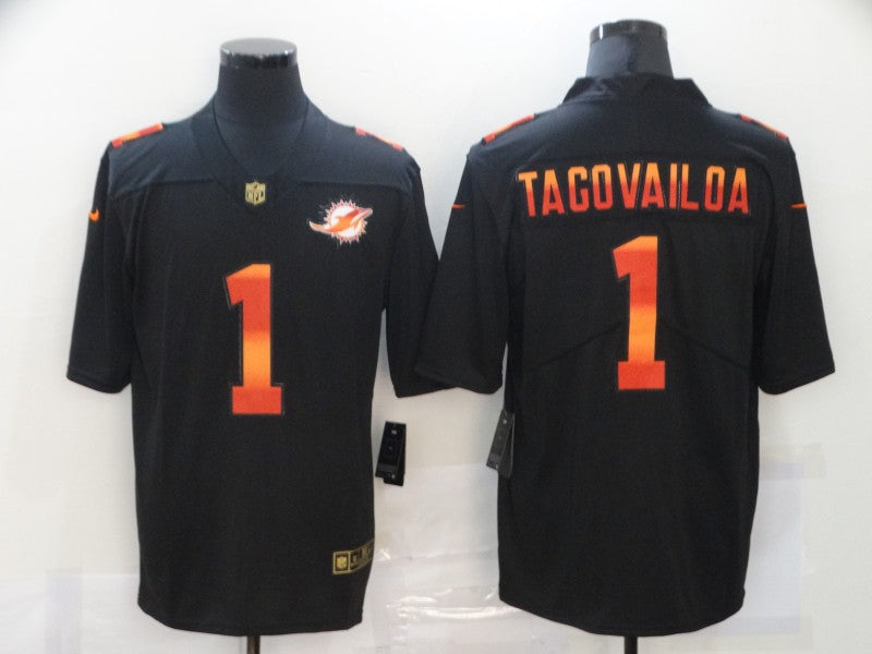 Men's Miami Dolphins #1 Tua Tagovailoa Black Game Player Jerseys
