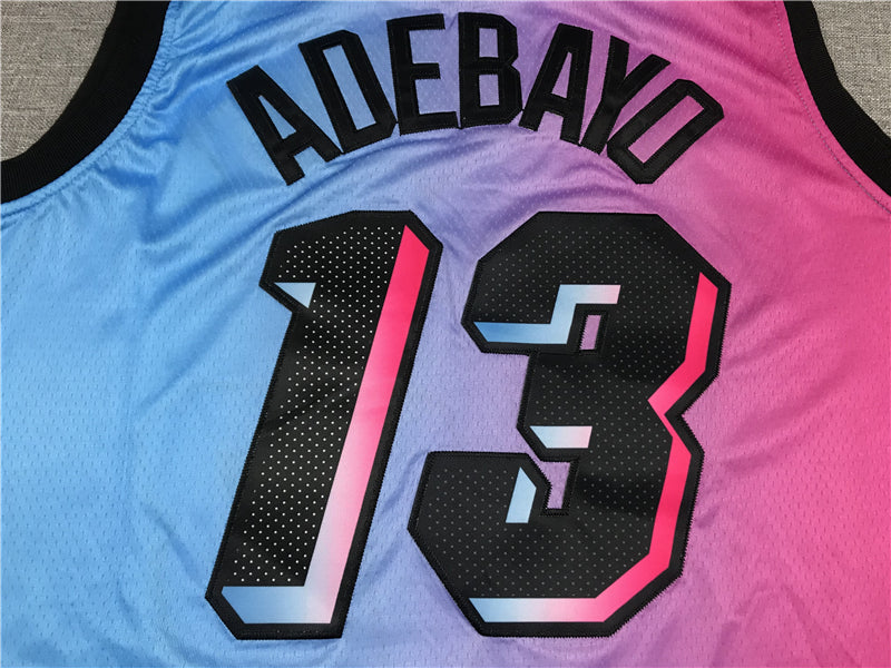 Men's Miami Heat Bam Adebayo Pink/Blue 2020/21 Swingman Jerseys C City Edition
