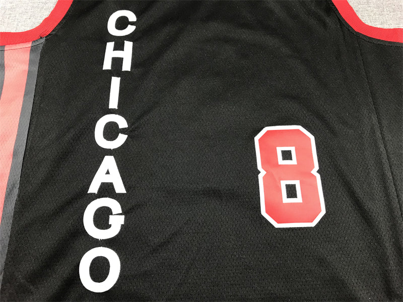Men's Chicago Bulls Zach LaVine #8 Black 2023/24 Swingman Jerseys - City Edition