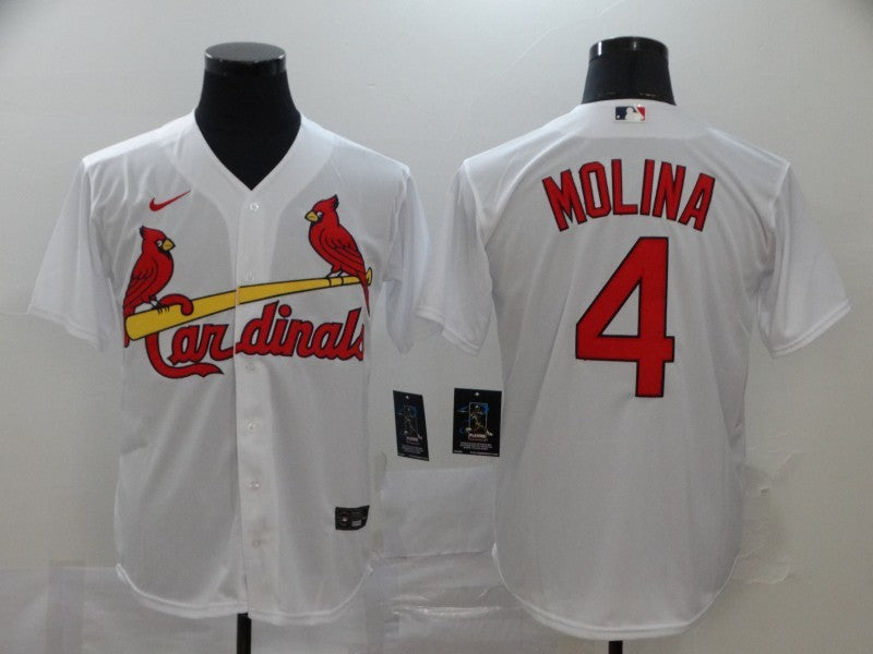 Men's St. Louis Cardinals #4 Yadier Molina Majestic Jerseys White
