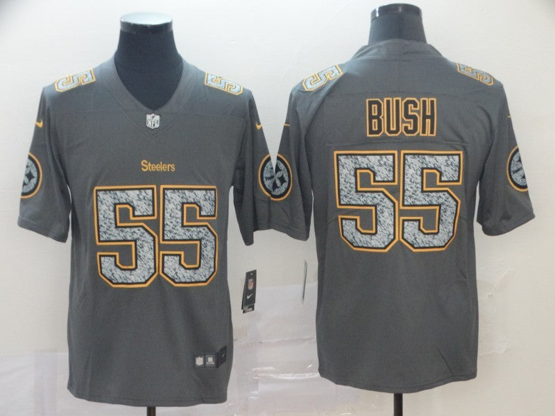 Men's Pittsburgh Steelers Devon Bush Jr. #55 Gray Player Game Jerseys