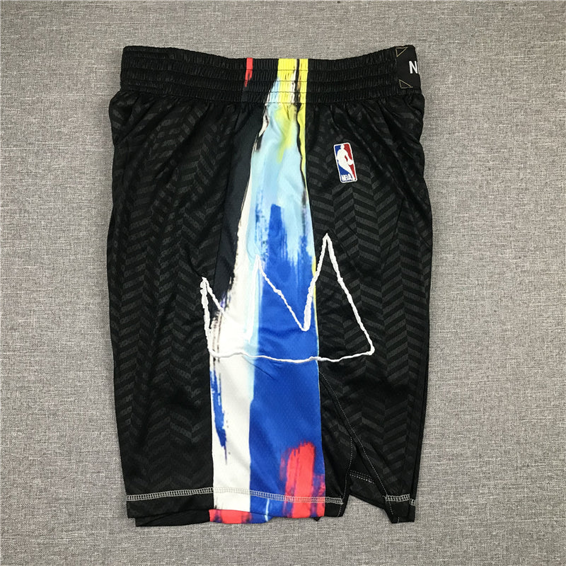 Men's Brooklyn Nets Black City Edition Basketball Shorts1