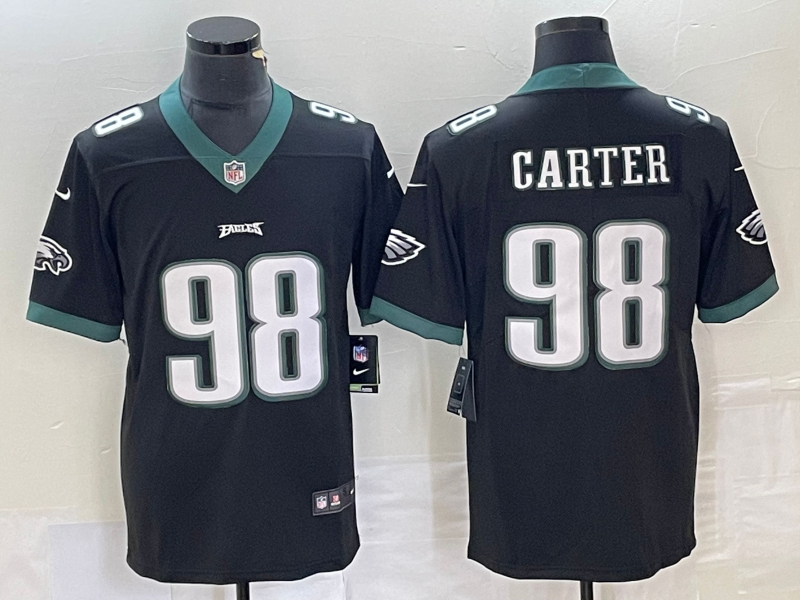 Men's Philadelphia Eagles Jalen Carter #98 Black Vapor F.U.S.E. Limited Jerseys