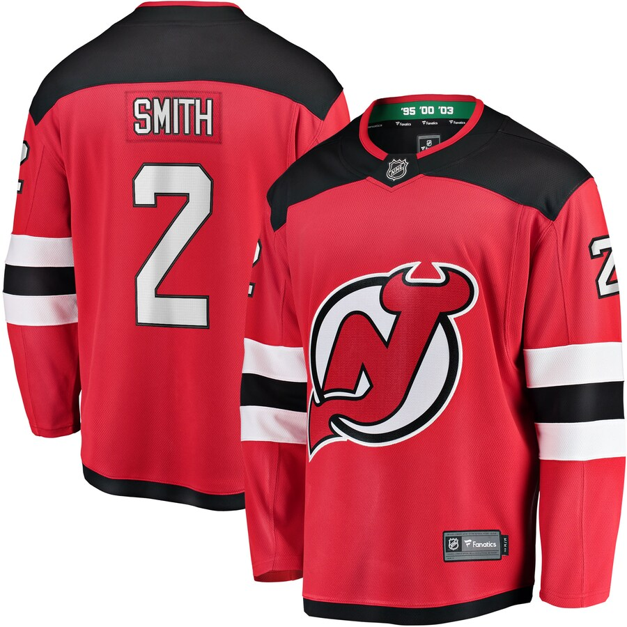 Men's New Jerseys Devils Brendan Smith #2 Red Player Game Jerseys